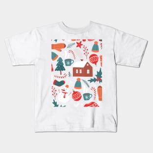 Simple Happy Merry Christmas Pattern Kids T-Shirt